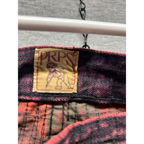 PRPS Distressed Ripped Button-up Jeans Red Black Size 40 (9-03m) - Picture 2 of 11